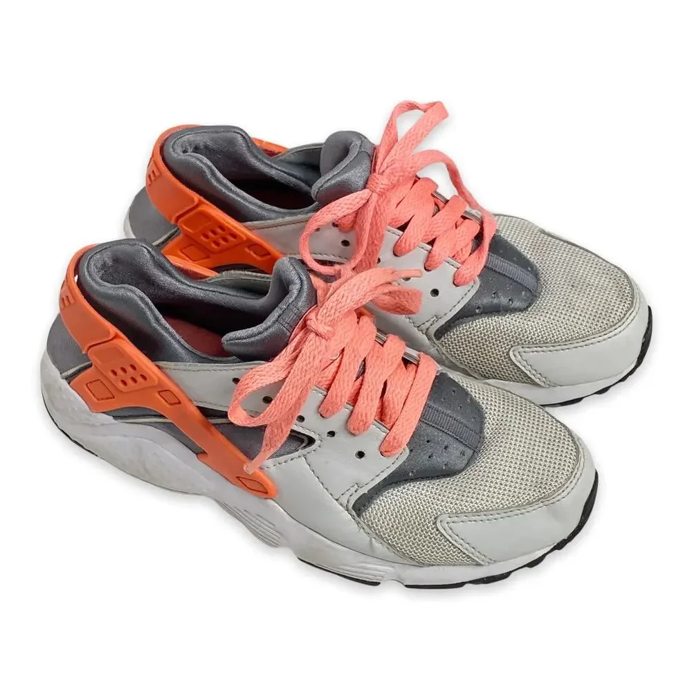 Girls' Nike Air Huarache Run Pure Platinum Lava GS Running 4.5 Youth